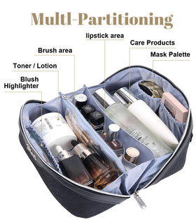 Close-up of BOYATU Travel Makeup Bag zipper and handle
