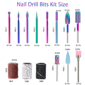 Close-up of BQAN carbide nail drill bits in different shapes