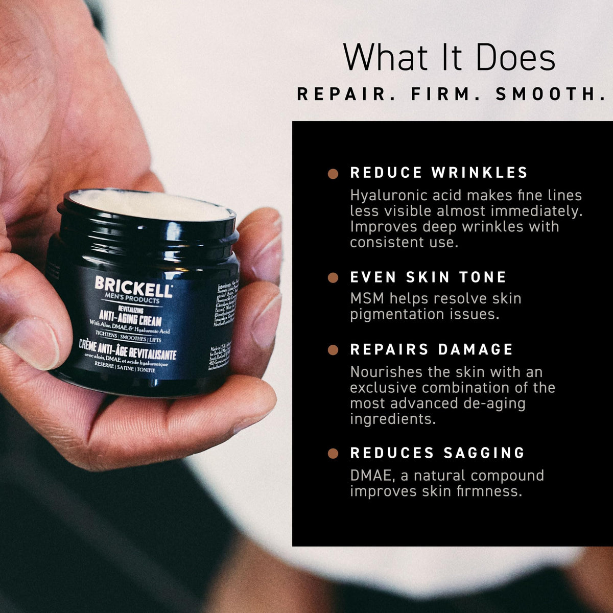 Close-up of Brickell Men's Revitalizing Anti-Aging Cream texture