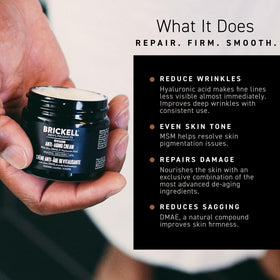 Close-up of Brickell Men's Revitalizing Anti-Aging Cream texture