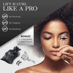 Close-up of Brilliant Beauty Eyelash Curler showing precision-engineered hinges