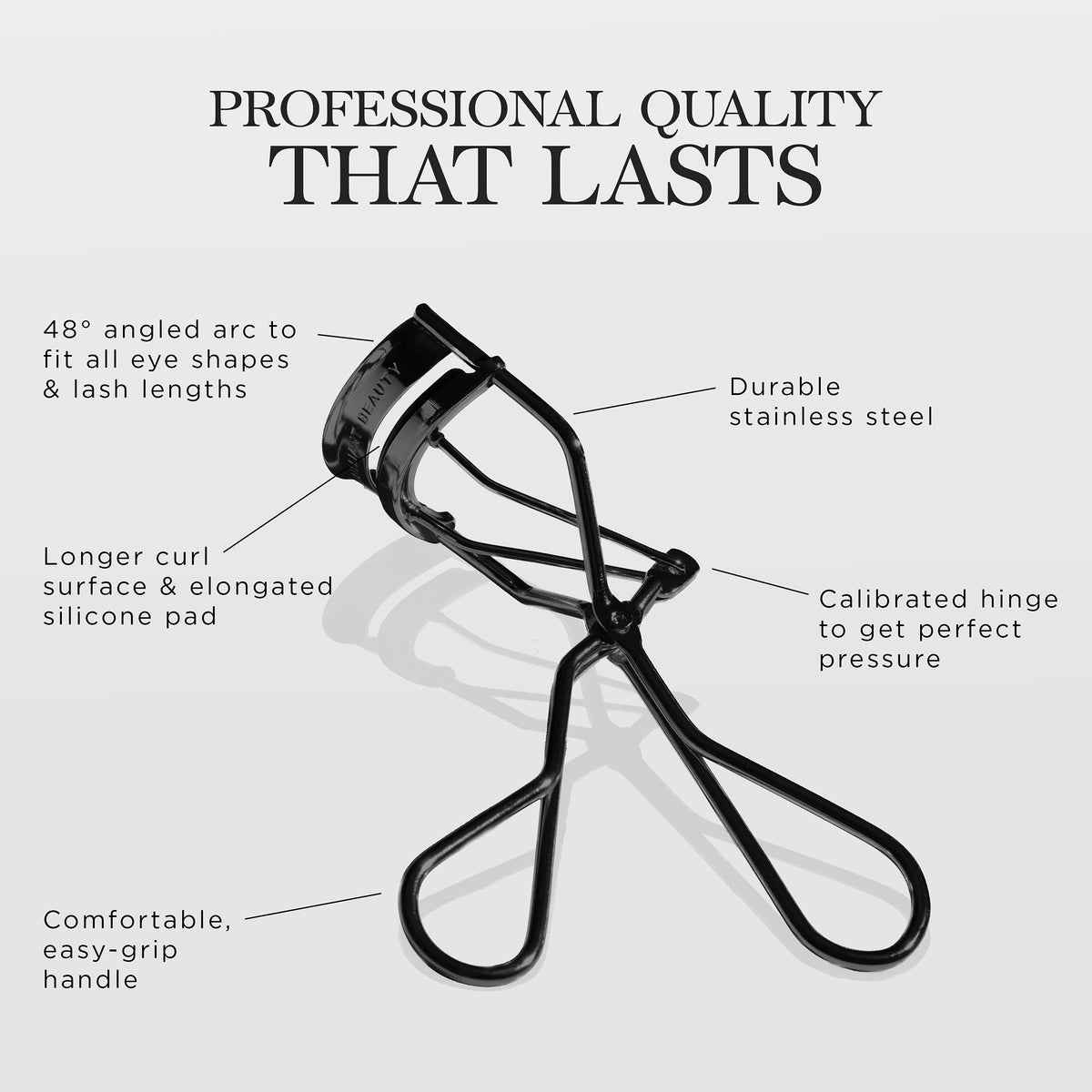 Close-up of Brilliant Beauty Eyelash Curler silicone pads