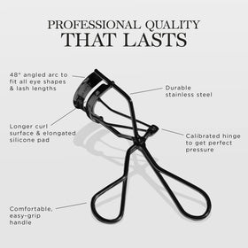 Close-up of Brilliant Beauty Eyelash Curler silicone pads