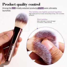 Close-up of BS-MALL makeup brushes with ergonomic handles