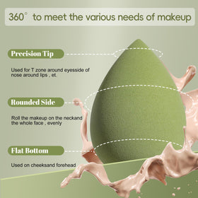 Close-up of BS-MALL makeup sponges in various shapes