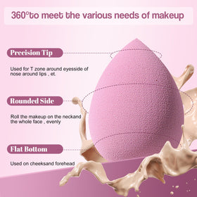 Close-up of BS-MALL non-latex makeup sponges in various shapes