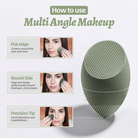 Close-up of BS-MALL pink makeup sponges in various sizes