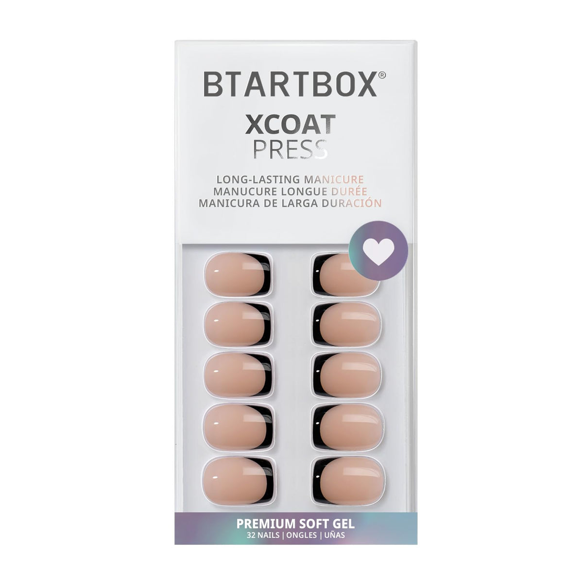 Close-up of BTArtbox French Tip Press On Nails showcasing natural look