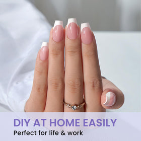 Close-up of BTArtbox Half Matte Clear Soft Gel Nail Tips showing different sizes