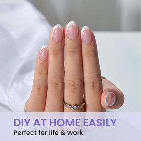 Close-up of BTArtbox Half Matte Clear Soft Gel Nail Tips showing sizes