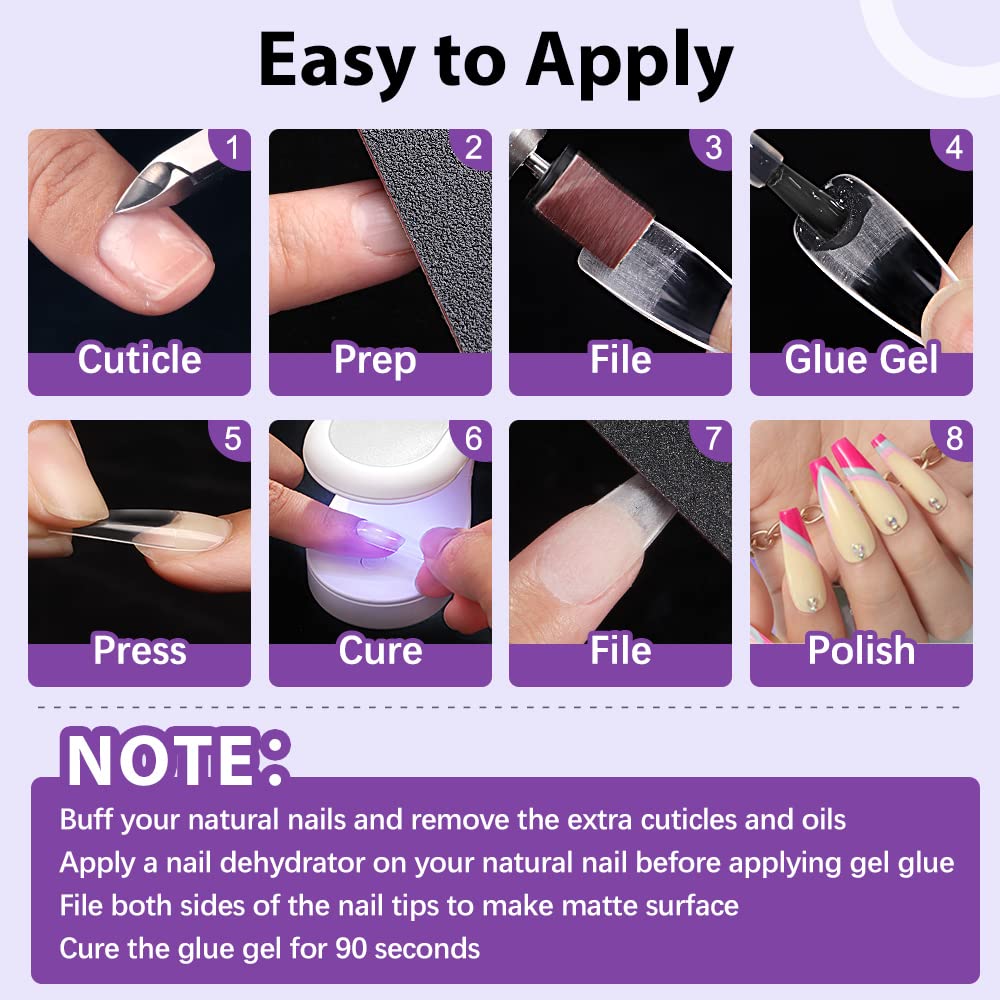 Close-up of BTArtbox nail tips showing varied sizes