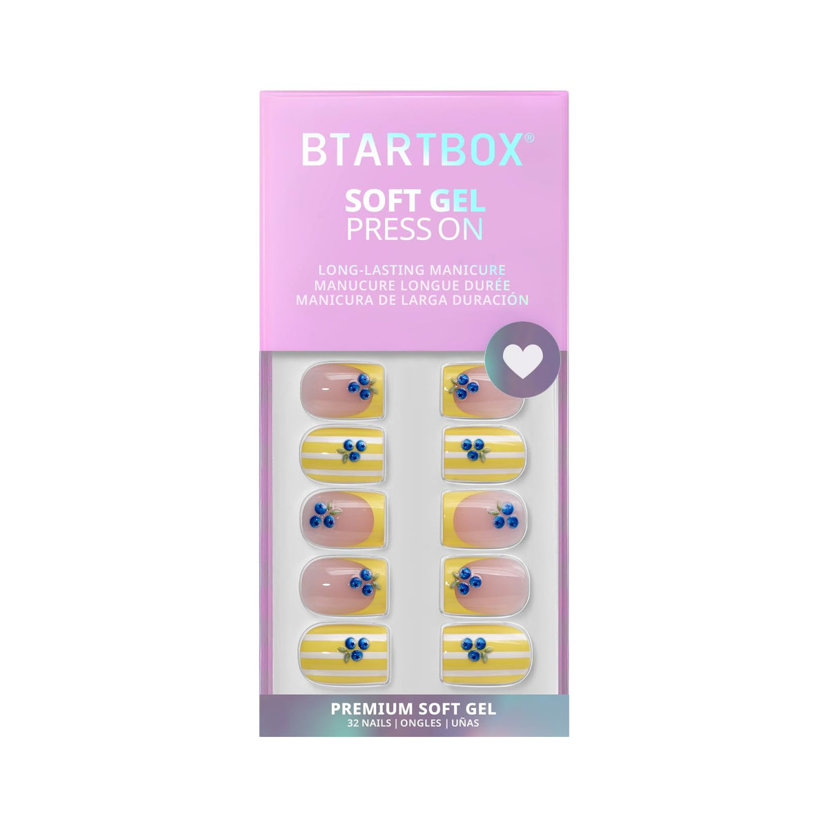 Close-up of BTArtbox Press On Nails on a hand showcasing the natural look