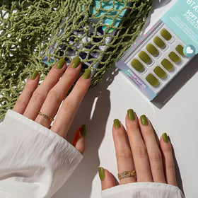 Close-up of BTArtbox Press On Nails showing slim tips