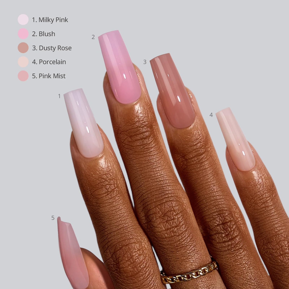 Close-up of BTARTBOXNAILS nude press on nails
