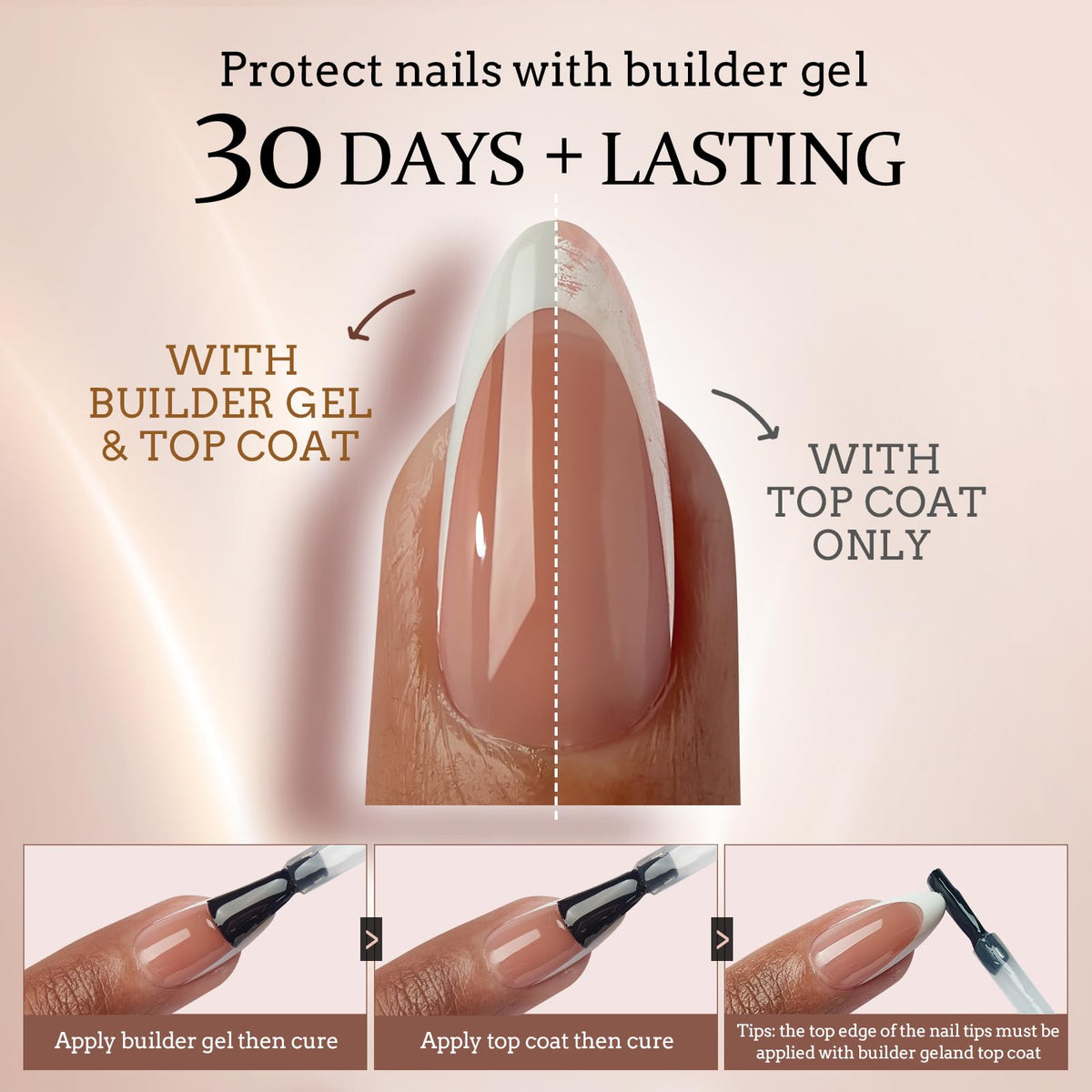 Close-up of BTARTBOXNAILS White French Tip Press On Nails
