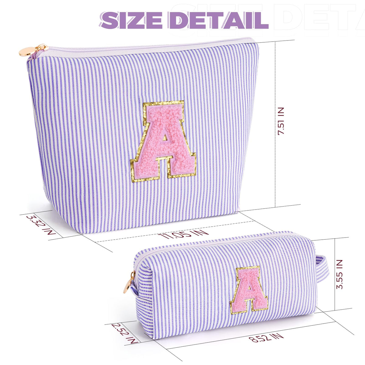 Close-up of Btffitting sturdy zipper on makeup bag