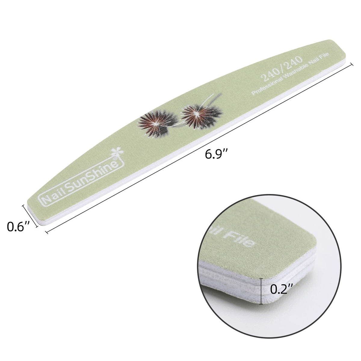Close-up of BTYMS nail files showing different grits