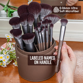 Close-up of Bueart Design makeup brush bristles