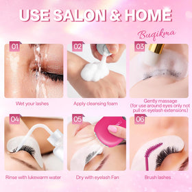 Close-up of Buqikma Lash Shampoo bottle 60ml
