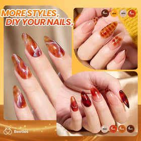 close-up of burnt red gel polish from beetles Gel Polish