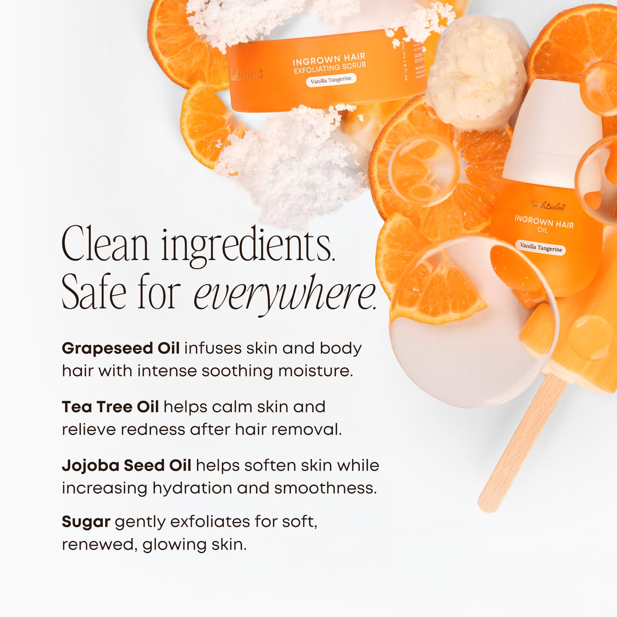 Close-up of Bushbalm Exfoliating Scrub texture showing sugar granules