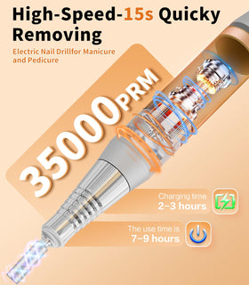 close-up of buways Electric Nail Drill LCD display