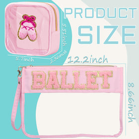 Close-up of BuyCard Ballet Makeup Bag with ballet pattern