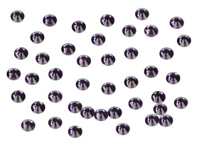 Close-up of Bymitel Tazanite rhinestones showing size and colour