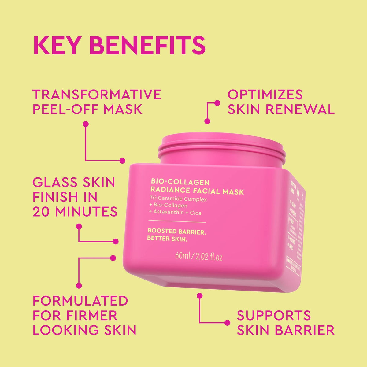 Close-up of BYOMA Bio-Collagen Radiance Facial Mask texture