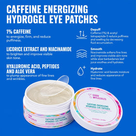 Close-up of Caffeine Eye Patch applied under the eye