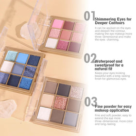 Close-up of CAKAILA Eyeshadow Palette showing matte and shimmer shades