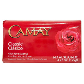Close-up of Camay Classic Bar Soap showing creamy lather