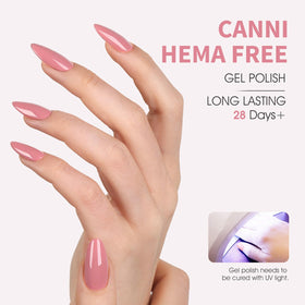 Close-up of CANNI Baby Pink Gel Nail Polish brush
