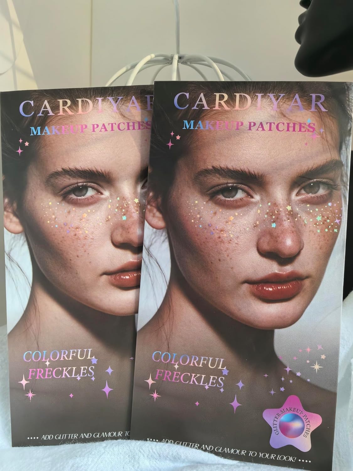 Close-up of Cardiyar Glitter Freckles applied on skin