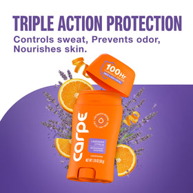 Close-up of Carpe Lavender Citrus deodorant texture