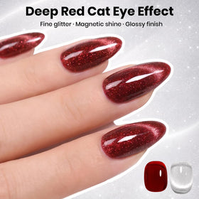 close-up of cat eye effect created with beetles Gel