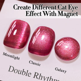 Close-up of cat eye effect with Double Rhythm Gel Polish