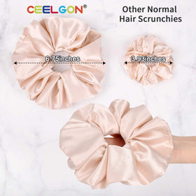 Close-up of CEELGON silk scrunchie showing soft texture