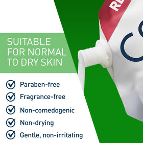 Close-up of CeraVe Hydrating Cleanser texture on hand