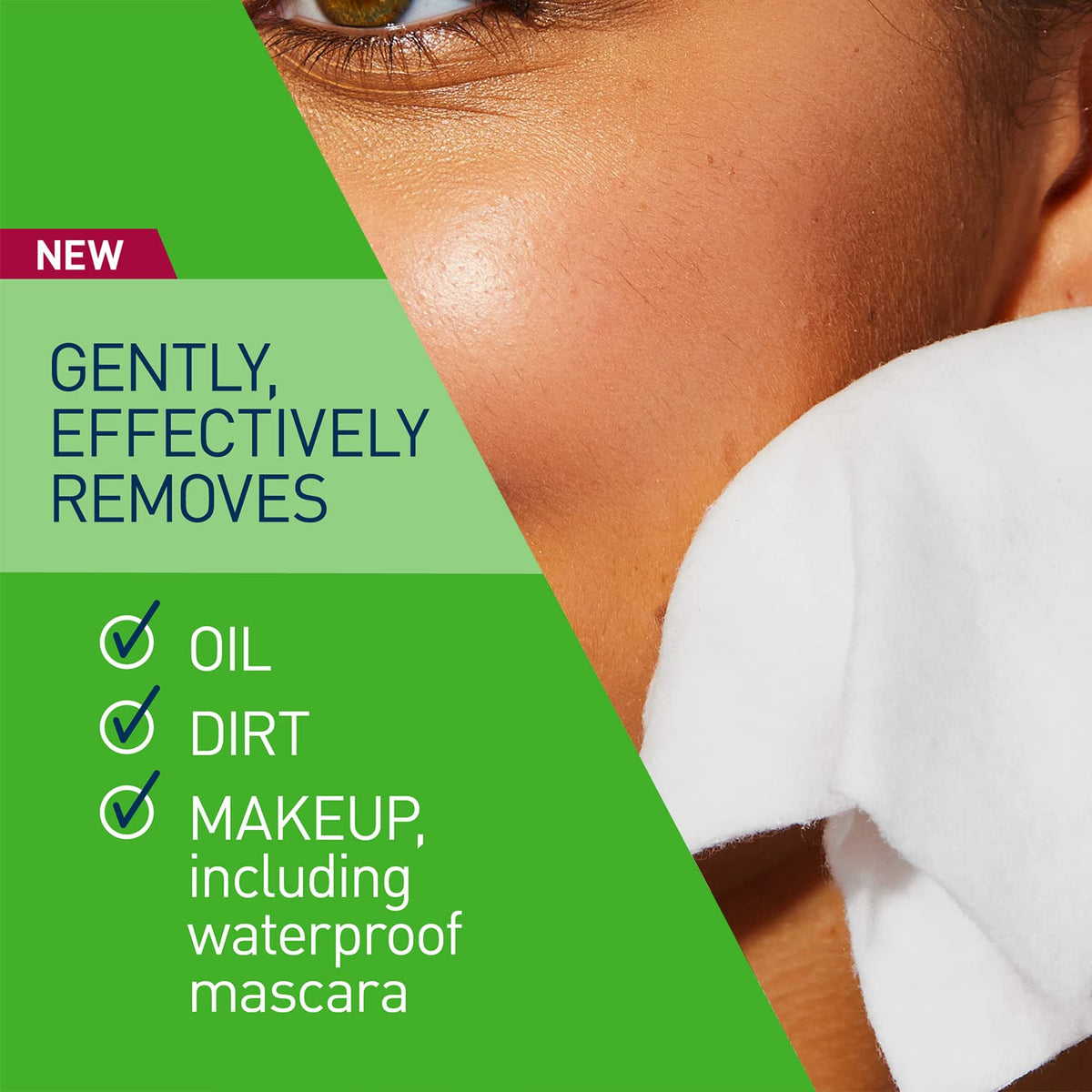Close-up of CeraVe Wipes texture and ingredients