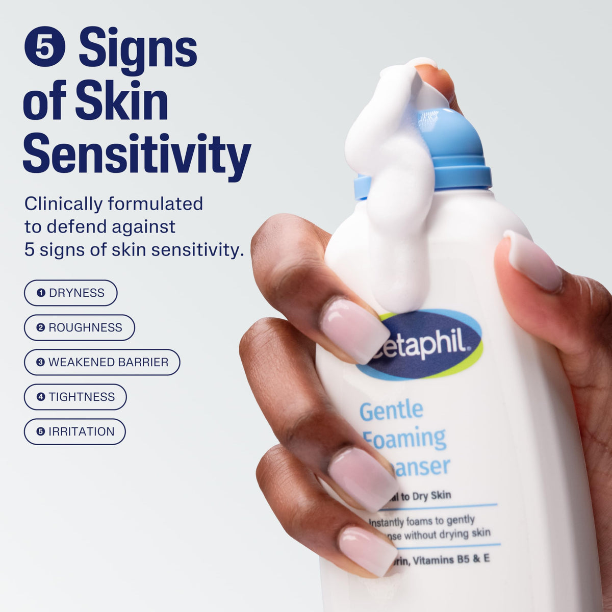 Close-up of Cetaphil Gentle Foaming Cleanser pump