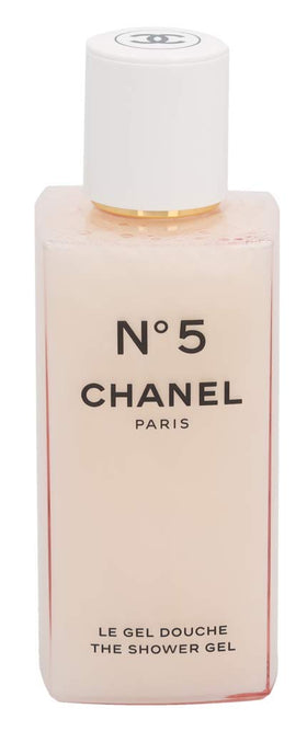 Close-up of CHANEL N°5 Shower Gel 200ml showing the bottle design