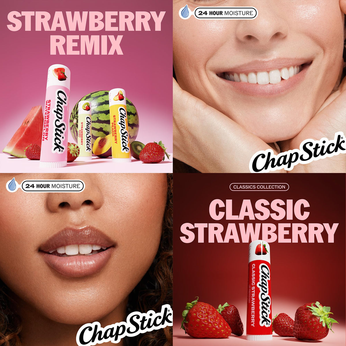 Close-up of ChapStick Strawberry Kiwi flavour lip balm
