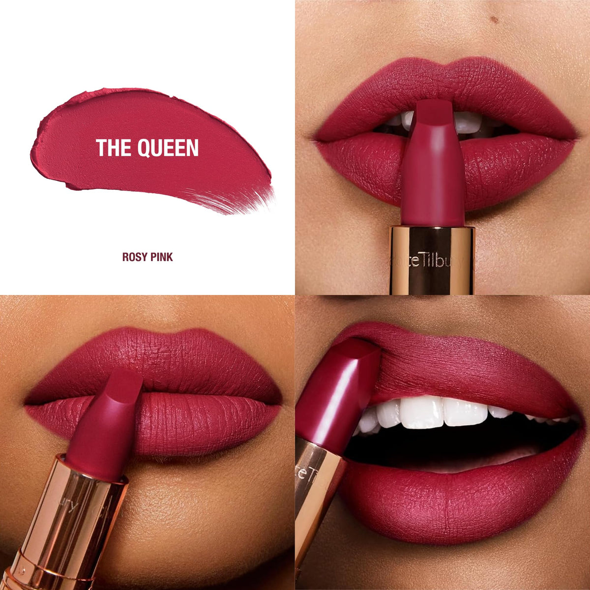 Close-up of Charlotte Tilbury Matte Revolution Lipstick angled square tip