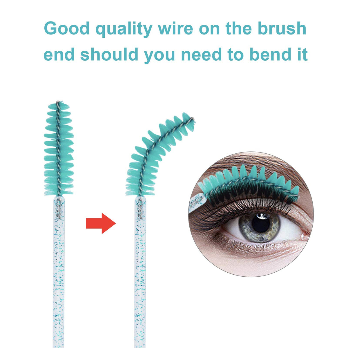 Close-up of CHEFBEE eyelash spoolie brush head