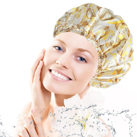 Close-up of CHFONG waterproof shower cap with elastic edge