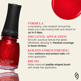 Close-up of China Glaze Red-Pearl Nail Polish brush