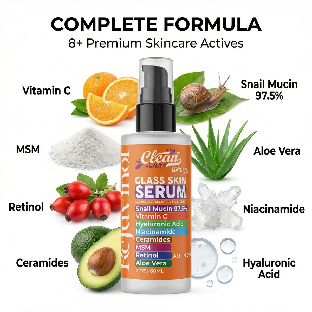 Close-up of Clean Beauty Snail Mucin Serum texture on hand