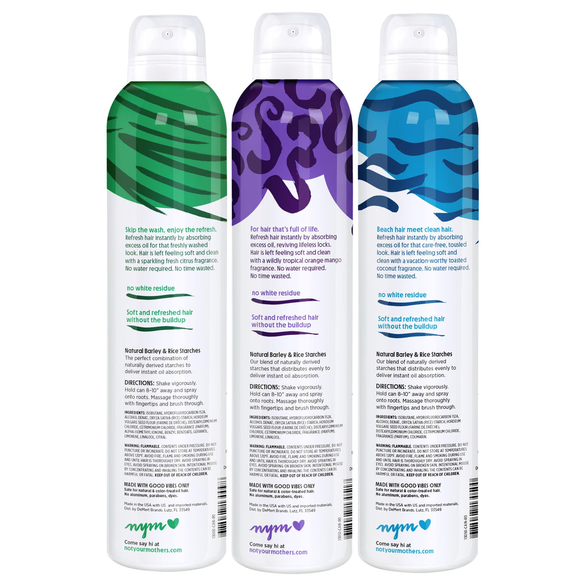 Close-up of Clean Freak Refreshing Dry Shampoo ingredients