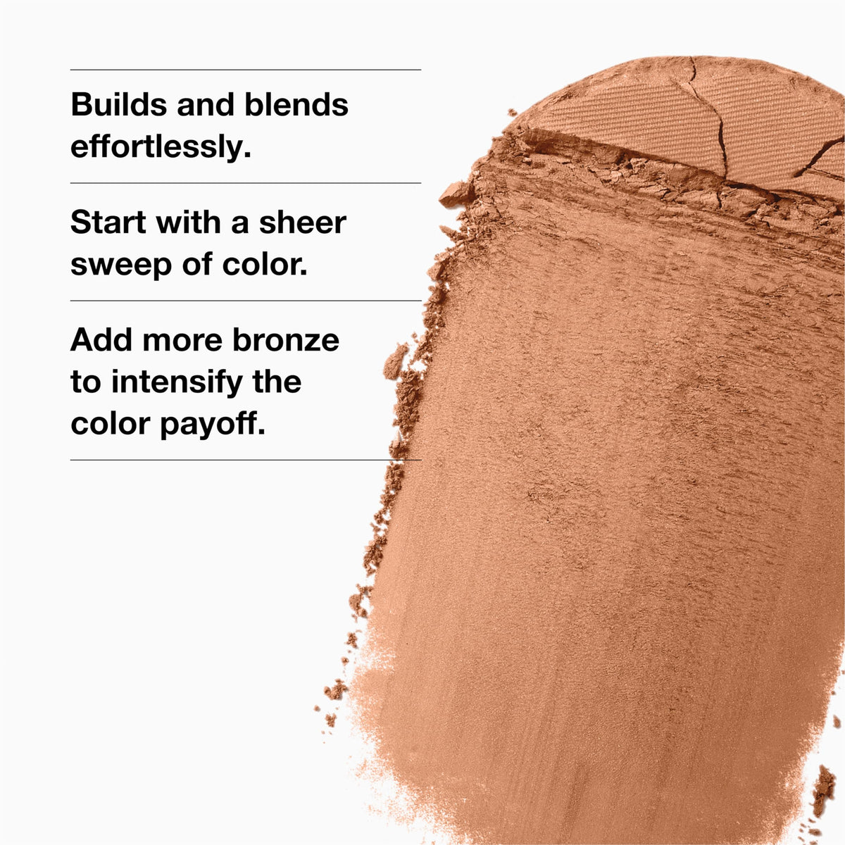 Close-up of Clinique True Bronze pressed powder texture